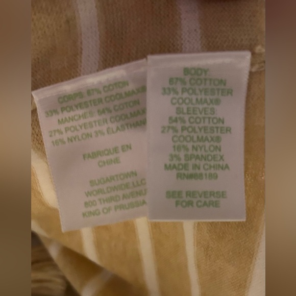 LILLY PULITZER Women's ELBA COOLMAX  TOP SHIRT  STRIPED 3/4 SLEEVE Sz. LARGE - Picture 14 of 14